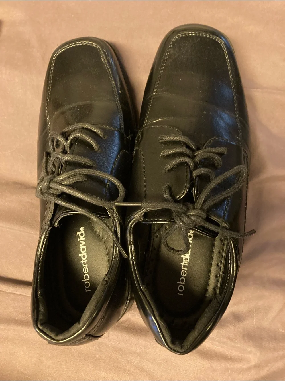 robertdavid® Kids Black Lace-Up Dress Shoes